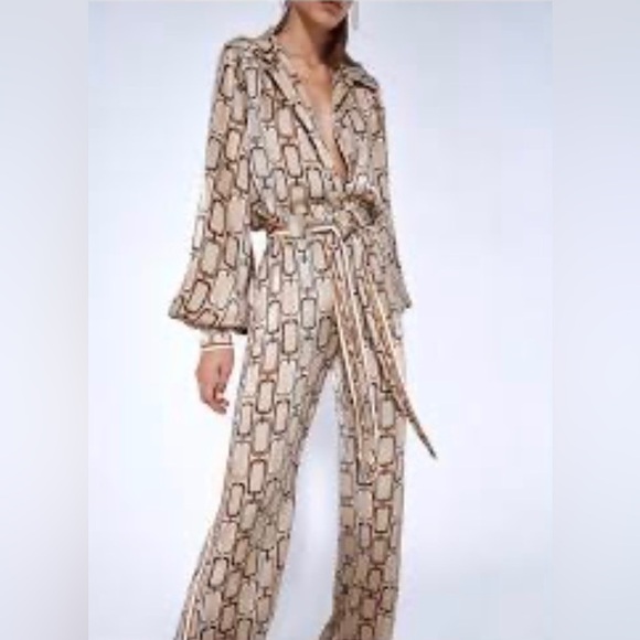 Alexis NEW Reyson Long Sleeve Chain Link Button Down Blouse Size L - Picture 10 of 16